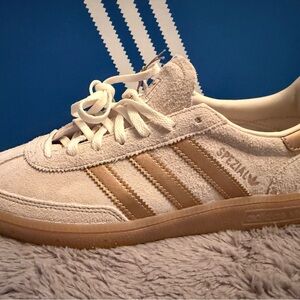 adidas Spezial White and Tan Athletic Shoes